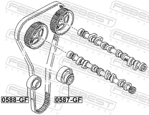 FEBEST Tensioner Pulley, timing belt (0587-GF)