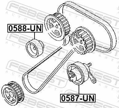 FEBEST Tensioner Pulley, timing belt (0587-UN)