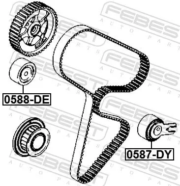 FEBEST Deflection Pulley/Guide Pulley, timing belt (0588-DE)