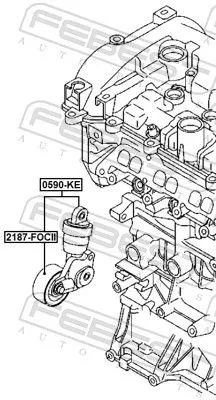 FEBEST Belt Tensioner, V-ribbed belt (0590-KE)