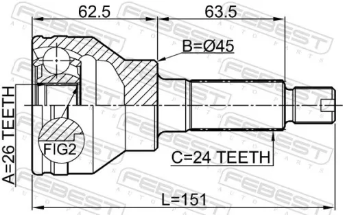 FEBEST Joint Kit, drive shaft (0710-SX4R)