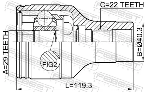 FEBEST Joint Kit, drive shaft (0711-IGN29RH)
