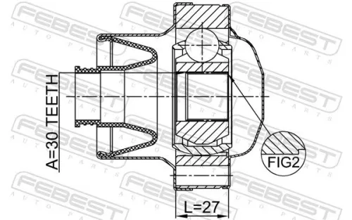 FEBEST Joint, propshaft (0711-JB424FSHA)