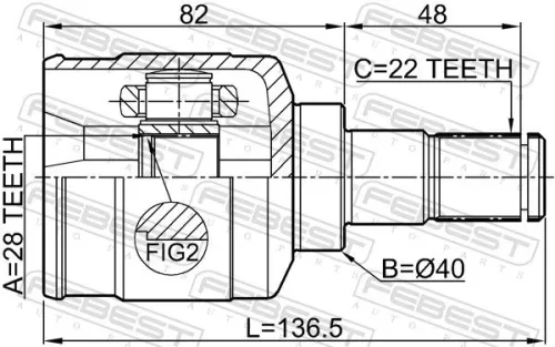 FEBEST Joint Kit, drive shaft (0711-RS413RH)