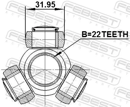 FEBEST Spider Assembly, drive shaft (0716-GVJBRH)