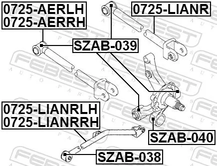 FEBEST Control/Trailing Arm, wheel suspension (0725-AERRH)