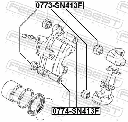 FEBEST Guide Bolt, brake caliper (0774-SN413F)