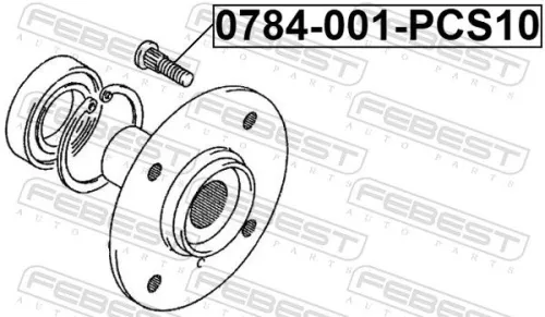 FEBEST Wheel Stud (0784-001-PCS10)