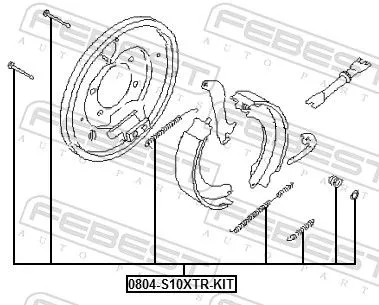 FEBEST Accessory Kit, parking brake shoes (0804-S10XTR-KIT)