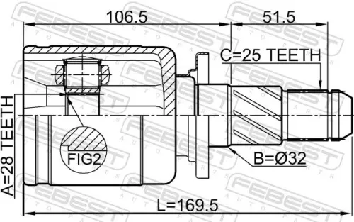 FEBEST Joint Kit, drive shaft (0811-S12R)