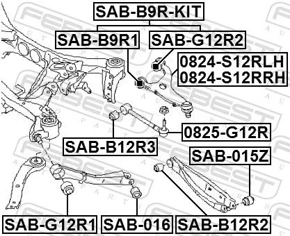 FEBEST Control/Trailing Arm, wheel suspension (0824-S12RLH)