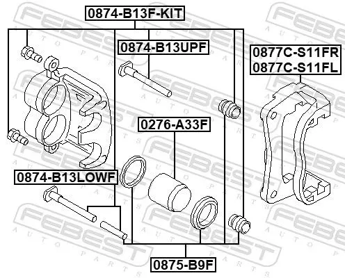 FEBEST Guide Sleeve Kit, brake caliper (0874-B13F-KIT)