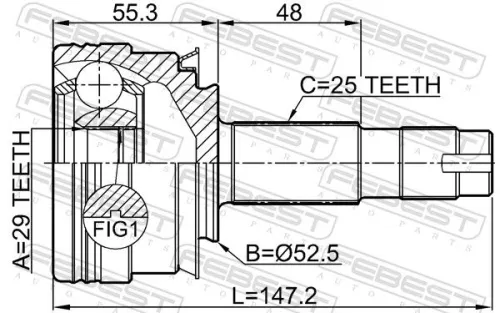 FEBEST Joint Kit, drive shaft (1010-T300MT)