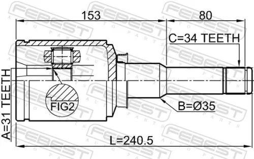 FEBEST Joint Kit, drive shaft (1011-J300LH)