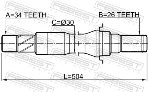 FEBEST Drive Shaft (1012-V250MTRH)