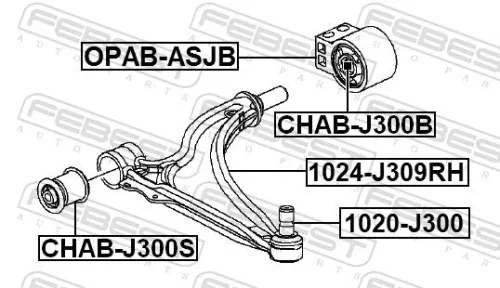 FEBEST Control/Trailing Arm, wheel suspension (1024-J309RH)