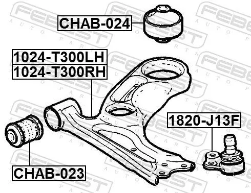 FEBEST Control/Trailing Arm, wheel suspension (1024-T300RH)