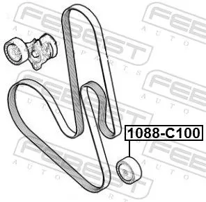 FEBEST Deflection/Guide Pulley, V-ribbed belt (1088-C100)