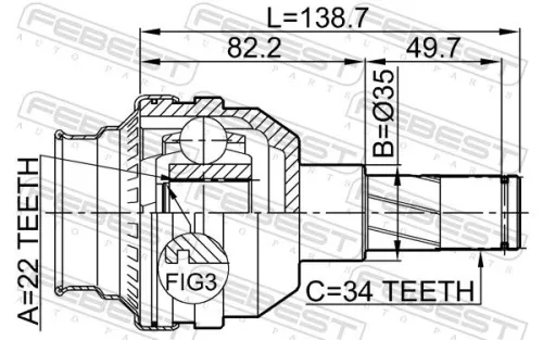 FEBEST Joint Kit, drive shaft (1111-T200)