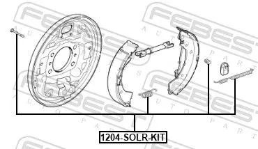 FEBEST Accessory Kit, parking brake shoes (1204-SOLR-KIT)