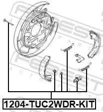 FEBEST Accessory Kit, parking brake shoes (1204-TUC2WDR-KIT)