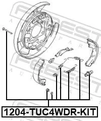 FEBEST Accessory Kit, parking brake shoes (1204-TUC4WDR-KIT)
