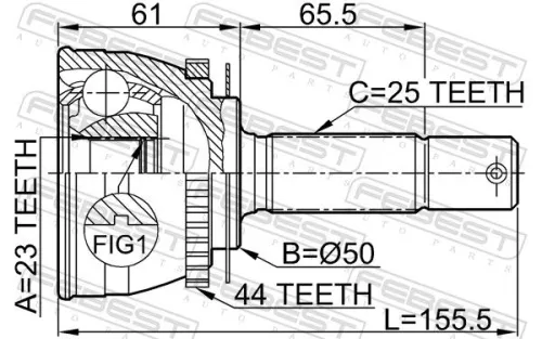 FEBEST Joint Kit, drive shaft (1210-002A44)
