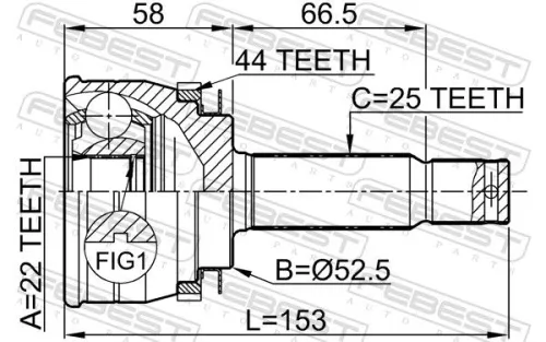 FEBEST Joint Kit, drive shaft (1210-ACCA44)