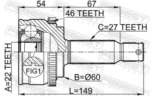 FEBEST Joint Kit, drive shaft (1210-ELNA46)