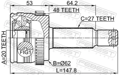 FEBEST Joint Kit, drive shaft (1210-IX35A48R)