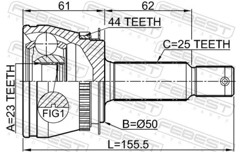 FEBEST Joint Kit, drive shaft (1210-LANA44)