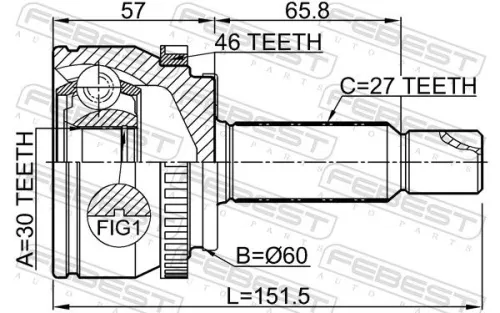 FEBEST Joint Kit, drive shaft (1210-SD11A46)