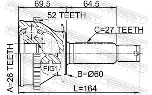 FEBEST Joint Kit, drive shaft (1210-SFA52)