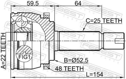 FEBEST Joint Kit, drive shaft (1210-SOLA48)