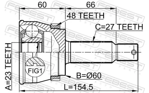FEBEST Joint Kit, drive shaft (1210-TUCRRA48)