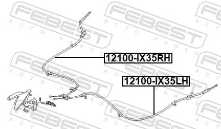 FEBEST Cable Pull, parking brake (12100-IX35LH)