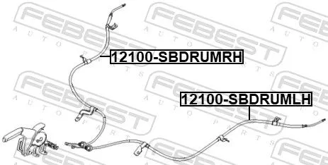 FEBEST Cable Pull, parking brake (12100-SBDRUMRH)