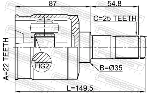 FEBEST Joint Kit, drive shaft (1211-CM10R)