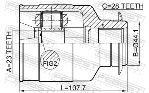 FEBEST Joint Kit, drive shaft (1211-CRE16RH)