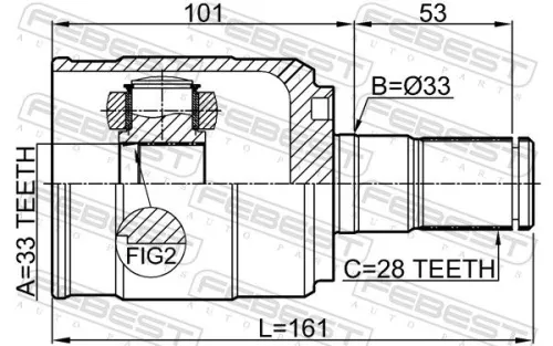 FEBEST Joint Kit, drive shaft (1211-D7AT4WD)