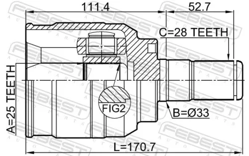 FEBEST Joint Kit, drive shaft (1211-IX35AT)