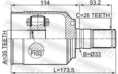 FEBEST Joint Kit, drive shaft (1211-LX2LH)