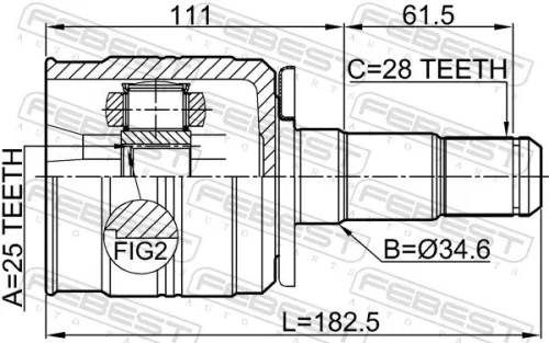 FEBEST Joint Kit, drive shaft (1211-TEREFLH)