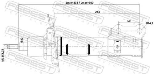 FEBEST Shock Absorber (12110-014FR)