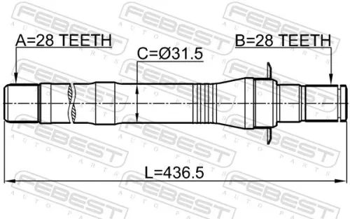 FEBEST Drive Shaft (1212-CM10MT4WD)