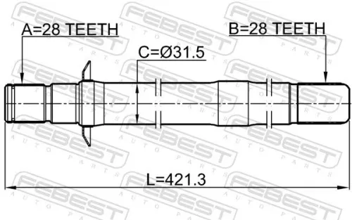 FEBEST Drive Shaft (1212-DM15RH)