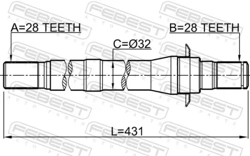 FEBEST Drive Shaft (1212-IX55)