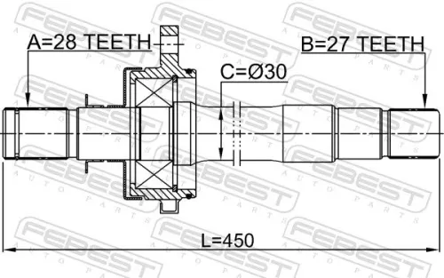 FEBEST Drive Shaft (1212-JX1LH)