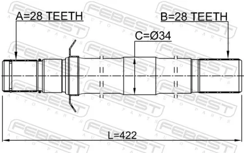 FEBEST Drive Shaft (1212-KMH4WDRH)