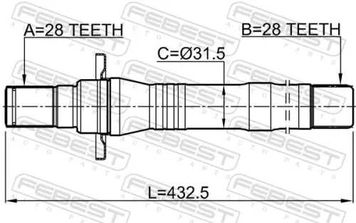 FEBEST Drive Shaft (1212-SFCM)